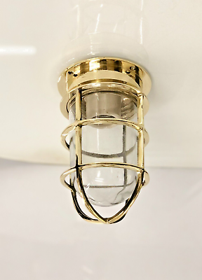 #ad Décor Home Ceiling Vintage Nautical Interior Wall Mount Brass Bulkhead Light $90.00
