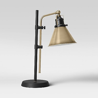 #ad Adjustable Table lamp Includes LED Light Bulb Black Threshold $22.99