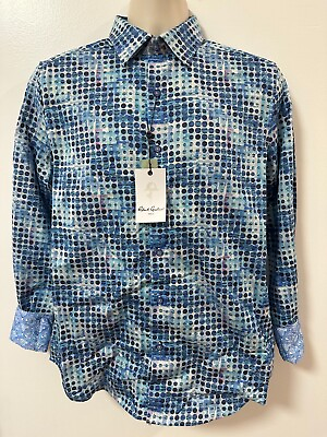 #ad Robert Graham ACKLEY Men#x27;s Size S Multi Classic Fit Abstract Print Shirt $198 $56.69