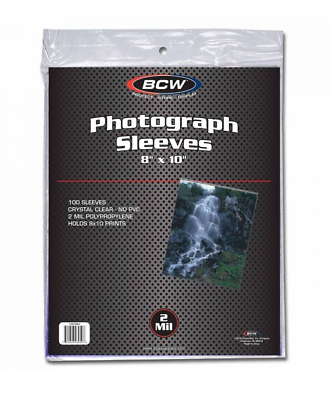 #ad 100 BCW 8quot; x 10quot; Soft Photo Card Sleeves 8x10 Acid Free Archive Safe 2 Mil $7.99