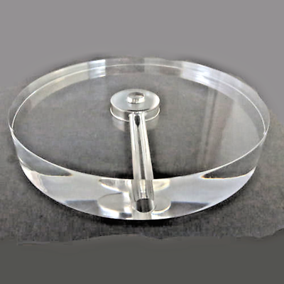 #ad 8quot; CLEAR ACRYLIC LAMP BASES WITH CORD HOLE $28.00