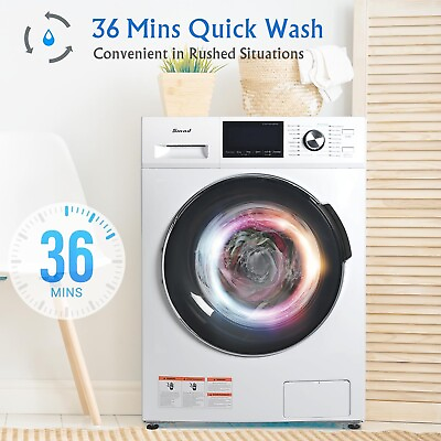 #ad Luxury Washer 2.7 Cu. Ft Compact Front Load Washing Machine 2 in 1 Washer Drye $1399.00
