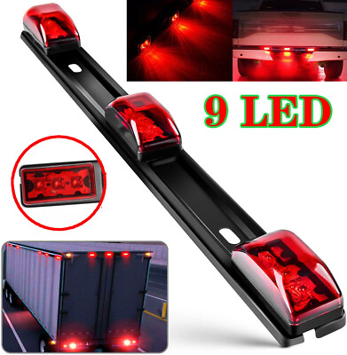 15quot; Stainless Red LED ID Bar Light Truck Boat Trailer Marker Clearance Lights US $9.59