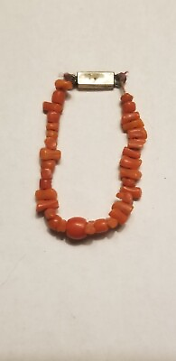#ad ANTIQUE VICTORIAN FRENCH JUMEAU DOLL CORAL GOLD FILLED NECKLACE BRACELET $74.99