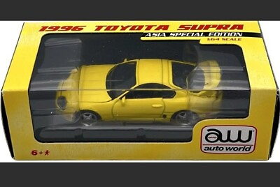 #ad 1996 Toyota Supra Yellow Asia Especial edition 1 64 Diecast Model auto world $14.99