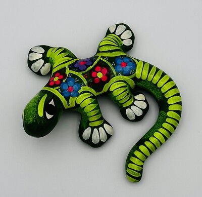 #ad Mexican Talavera Style Hand Made Pottery Gecko Iguana Lizard Salamander Decor $28.00