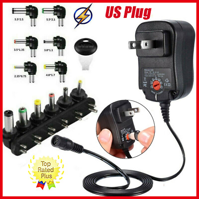#ad Universal Adjustable Voltage Power Supply AC DC Adapter 6Tips US Plug Charger $10.29