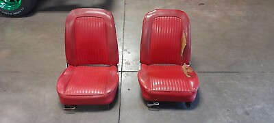 #ad CORVETTE 1963 FACTORY C2 63 67 RED BUCKET SEATS PAIR ORIGINAL SPLIT WINDOW COUPE $1900.00