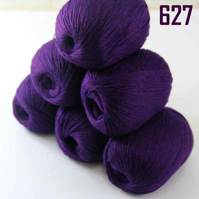 #ad Sale New Lot 6 Skeinsx50g Super Fine Pure Cashmere Hand Knitting Yarn 627 Indigo $41.92