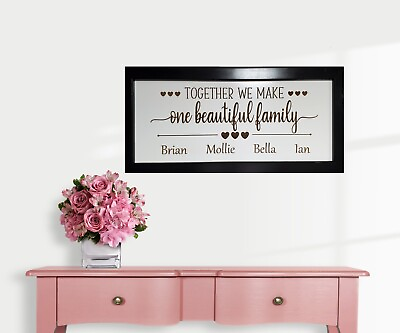 #ad Together We Make One Beautiful Family Name Sign Personalized Engraved 26.5 x 13 $65.00