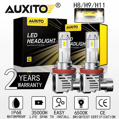 #ad AUXITO H9 H11 LED Headlight Kit Low Beam Bulb Super Bright 6500K White 24000LM $34.19