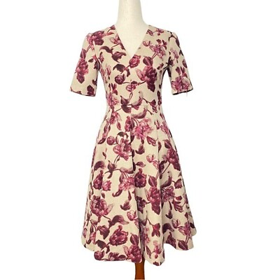 #ad #ad Gal Meets Glam Edith Floral A Line Tea Length Dress 0 Petite $59.00