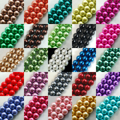 #ad 100pcs Top Quality Czech Glass Pearl Round Loose Beads 3mm 4mm 6mm 8mm 10mm 12mm $4.99