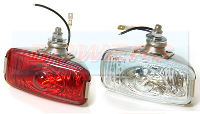 #ad 12V POLISHED STAINLESS STEEL CHROME REAR FOG REVERSE LAMPS LIGHTS CLASSIC CAR GBP 59.18