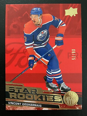 #ad Vincent Desharnais 2023 24 Upper Deck Star Rookies Red Parallel RC Card #06 75 $24.99