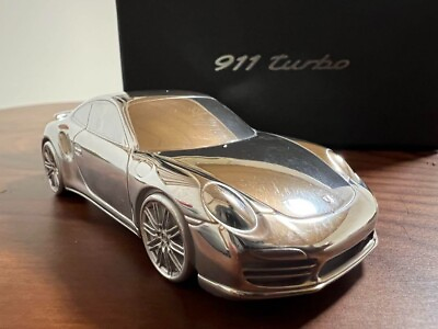 #ad Porsche Chrome 911 Turbo model scale 1:43 Paperweight ornament $97.00