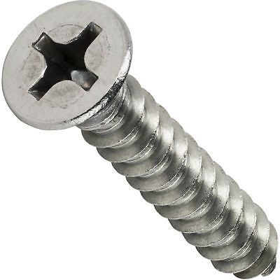 #ad #4 x 1 2quot; Phillips Flat Head Sheet Metal Screws Stainless Steel Qty 100 $9.37
