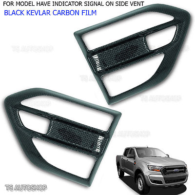 #ad Black Carbon Side Vent Indicator Fender Trim Cover Ford Ranger Mk2 4x2 4x4 16 17 $35.45