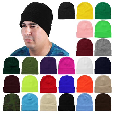 #ad Falari Unisex Beanie Hat Cap Knitted Warm Solid Color Great for Cold Weather $6.99