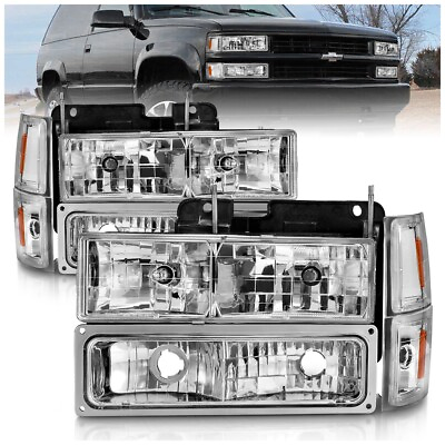 #ad 111506 Anzo Kit Headlight Lamp Driver amp; Passenger Side for Chevy Suburban Tahoe $197.21