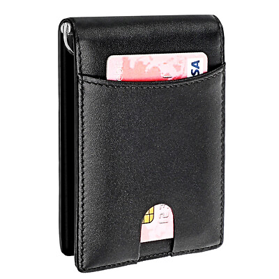 #ad Men#x27;s wallet carbon fiber pattern anti theft brush wallet short RFID wallet clip $12.85