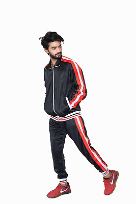 #ad Men#x27;s Tracksuit Set Active wears Jogging Track Jacket with Hoodie amp; Track pant $41.99