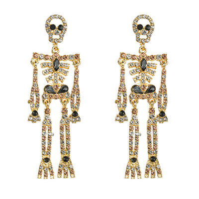 #ad 2PCS Golden Goth Costume Earrings for Women Birthday Gothic Earrings Dangling $9.86