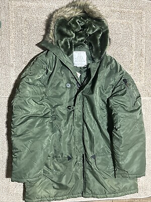 #ad Rothco Type N 3B Extreme Cold Weather Parka Sage Green Coat Jacket Size Large $89.95