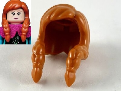 #ad New Lego Hair Long Braids ANNA FROZEN Ana Disney Princess Shoulder Dark Orange $5.45