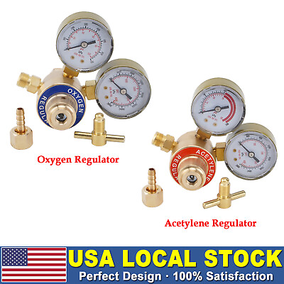 #ad Oxygen and Acetylene Regulators Welding Gas Gauges Pair CGA540 and CGA200 US $45.99