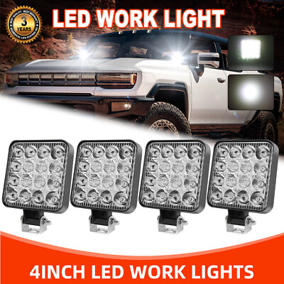 #ad #ad 4X 48W LED Work Light Pods SPOT Lights 12V 24V For Truck Off Road Tractor Square $9.99