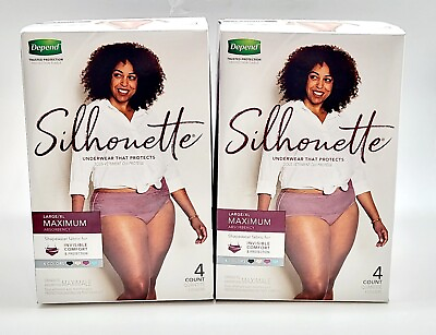 #ad 2 New Depend Silhouette Large Underwear Maximum Absorbency. T9 $14.99
