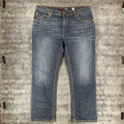 #ad Ariat FR M4 Low Rise Boot Jeans Size 40x32 Blue Denim Medium Wash Stretch $44.87