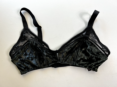 #ad Victoria#x27;s Secret Wire Free Black Velvet Lace Bralette Small $10.98
