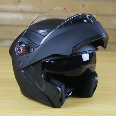 #ad DOT LED Light Flip up Modular Full Face Motorcycle Helmet Dual Visors Motocross $68.99