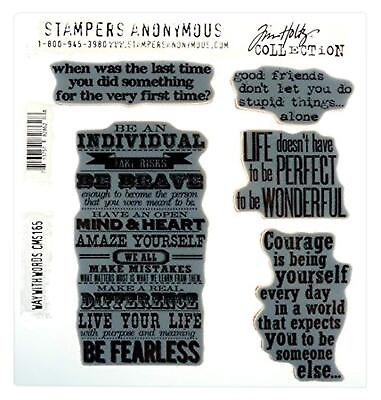 #ad Tim Holtz Cling Rubber Stamp Set 7 by 8.5 Inch Way with Words $31.65