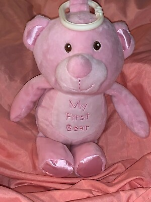 #ad Kellytoy My First Bear Pink Plush Baby Doll Rattle Toy Teddy Girl 1st B1 $7.99