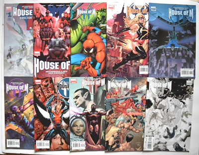 #ad HOUSE OF M 2005 10 ISSUE SET 1 8 ALL VARIANTS MARVEL COMICS $99.95