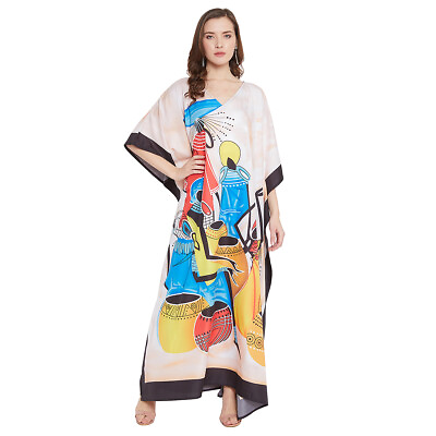 #ad Plus Size Kaftan Beach Caftan Dress Kimono Evening Maxi Gown Women Boho Cover Up $15.49