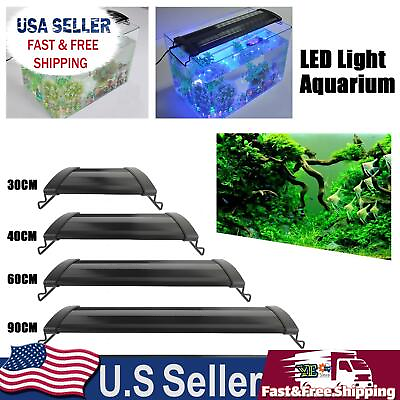 #ad 12quot; 48quot; LED Light Aquarium Fish Tank 0.5W Full Spectrum Plant Marine Black $49.79