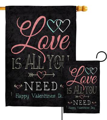 #ad Love Is All Garden Flag Valentines Spring Decorative Gift Yard House Banner $69.95