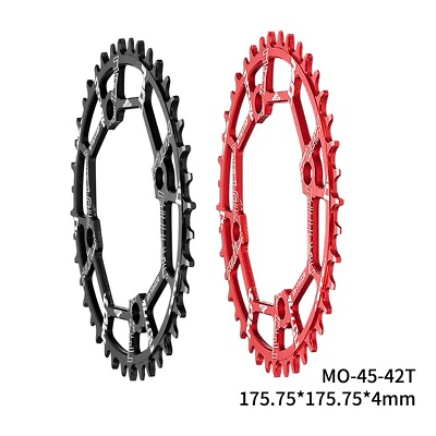 #ad High Quality CNC Aluminum Alloy Sprocket for Bicycle Black Red 40 52T Available $21.36