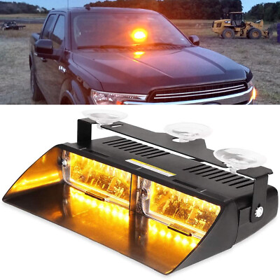 Car Windshield LED Strobe Lights Flashing Dash Emergency Lamp Amber Warning 12V $22.95