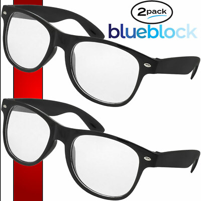 Blue Light Glasses 2 Pack Computer Gaming Glasses Blueblock Eyewear Wayfare New $9.75