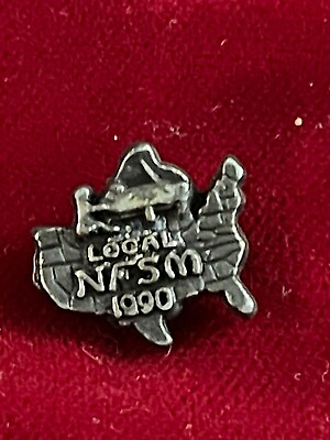 #ad Local NFSM 1990 National Federation Student Musicians Pewter Tie Lapel Hinge Pin $5.99
