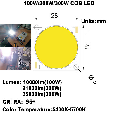 High CRI 95 Ultra Brightness 100W 200W 300W COB LED DIY Home Cinema Projector $9.49