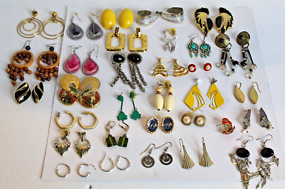 #ad Estate Sale Lot 30 Pairs Women#x27;s Pierced Earrings Some Vintage $19.99