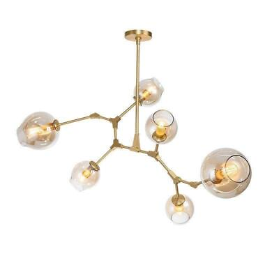 6 Lights Bronze Gold Pendant Lamp Molecule Glass Tree Branch Chandelier Lighting $152.09