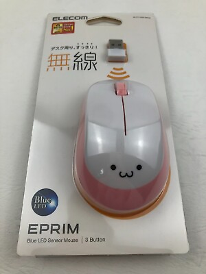 #ad ELECOM Mouse Wireless M size 3 buttons BlueLED EPRIM white amp; pink M DY12DBXPN $25.00