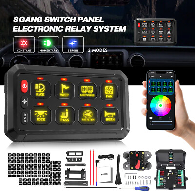 #ad 8 Gang RGB Switch Panel w bluetooth Controller for Off Road Lights Bar 12V 24V $149.99
